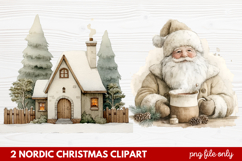 2 Nordic Christmas Clipart | Scandinavian Holiday PNG Product Image 1
