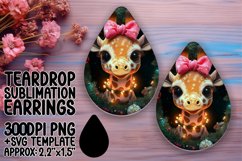 Vibrant Teardrop Earrings Template for DIY , Christmas Anima Product Image 1