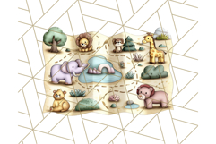 Tiny Zoo Friends Clipart, Cute Cartoon Zoo Animals PNG Product Image 5
