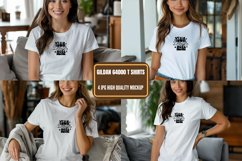 Gildan 64000 Model Mockup, Gildan White TShirt Mockup Product Image 1