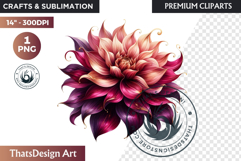 Pink Rose Gold flower Clipart, Abstract Flowers Wedding PNG Product Image 1