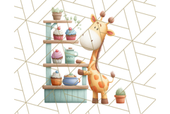 Cozy Safari Baking Animals PNG, Cute Jungle Kitchen Art Product Image 5