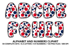 4th July Alphabet png clipart, independence letters doodle Product Image 2