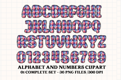4th July Alphabet png clipart, independence letters doodle Product Image 2