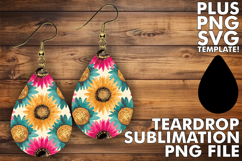 Elegant Teardrop EARRINGS Ideas PNG, Flower Pattern Product Image 1