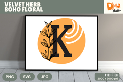 Velvet Herb Boho Floral Monogram Product Image 1