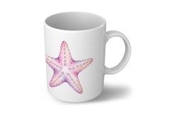 Pink Purple Sea Star Underwater Animal Watercolor PNG Summer Product Image 6
