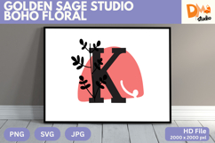 Golden Sage Studio Boho Floral Monogram Product Image 1