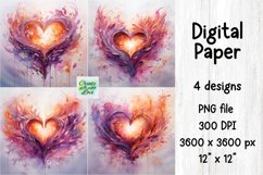 Abstract Hearts | Fluid Art | Digital Paper | PNG Background Product Image 1