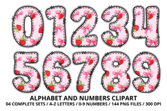 Coquette Strawberry Alphabet PNG Letters &amp; Numbers 300DPI Product Image 5