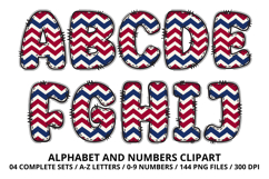 4th July Alphabet png clipart, independence letters doodle Product Image 2