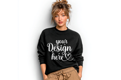 Gildan 18000 Black mockup, Gildan blank mockup Product Image 1