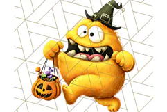 Monster Kids Clipart PNG, Cute Halloween Costume Art Product Image 5