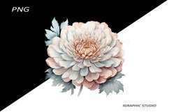 Rose Gold and Teal Chrysanthemum PNG Product Image 1