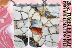 Luxe Mosaic: 3D Gold Tumbler Design 20oz Product Image 1