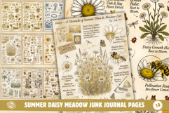 Summer Daisy Meadow Junk Journal Pages Product Image 1