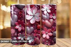 3D Valentine's Day Tumbler Design | Sublimation Wrap 20 Oz Product Image 1