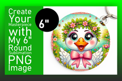 Gorgeous Round Design Keychain PNG , Goose Product Image 1
