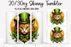 St. Patrick&#039;s Day Cat - Tumbler Sublimation Design Product Image 1