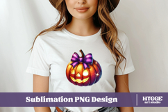 Coquette Halloween Pumpkin Iced Coffee PNG DTF Sublimation Product Image 2