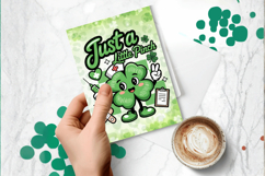 Glitter Four Leaf Clover Greeting Card PNG Sublimation Desig Product Image 1