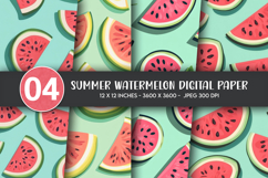 Summer Watermelon Digital Paper Product Image 1