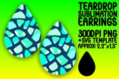 Neon Pulse Teardrop Earring Sublimation Design Product Image 1