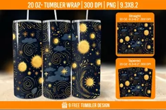 Day And Night Tumbler Wrap Designs, Sublimation Wrap Product Image 1