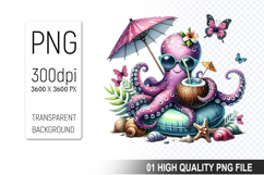 Summer Animals Clipart PNG Bundle, Tropical Summer Animals Product Image 18