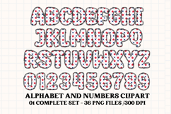 4th July Alphabet png clipart, independence letters doodle Product Image 2