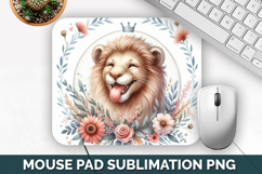 Lion Mouse Pad, Cute Animal Mouse Pad PNG, Animal Lover Gift Product Image 1