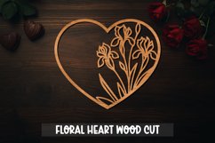 Wood Cut Valentine Heart SVG I Paper Cut Valentine Heart SVG Product Image 1
