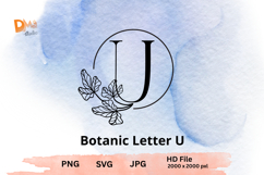 Botanic Letter - Elegant Botanical Monogram PNG | SVG | JPG Product Image 1