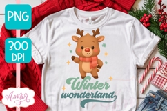 Winter Wonderland PNG, Cute reindeer sublimation design Product Image 4