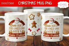 Christmas Cookies mug wrap PNG, Santa's cookie problem mug Product Image 2
