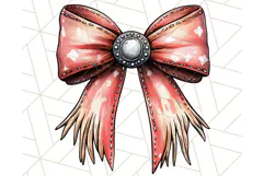 Western Style Bow PNG, Cute Cowboy, Cowgirl Coquette Png Product Image 5