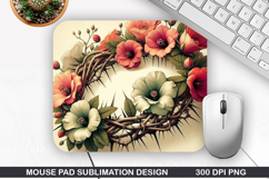 Flower Mouse Pad Sublimation, Easter Mouse Pad PNG Design Product Image 1