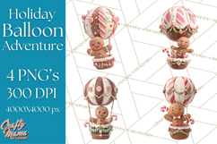 Winter Hot Air Balloon Clip Art for Crafts &amp; Design Product Image 1
