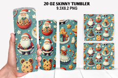 Santa Skinny Tumbler 20oz Wrap Design, Christmas Tumbler Product Image 1