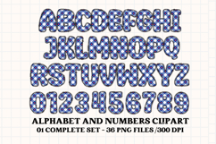4th July Alphabet png clipart, independence letters doodle Product Image 2