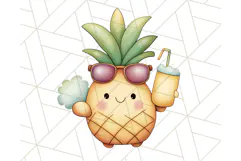 Cute Pineapple Character Clipart, Summer Tropical Fruit PNG Product Image 5