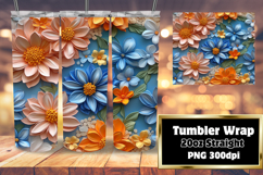 Beautiful 20oz Tumbler Artwork , 3D Flower Product Image 1