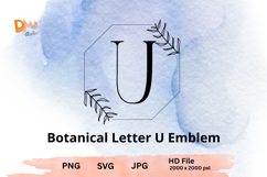Botanical Letter Emblem Monogram - Elegant Nature Product Image 1