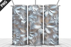 3D Flowers Tumbler Wrap | Sublimation Design | Tumble PNG Product Image 1