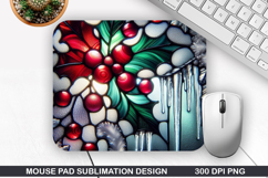 Flowers Mouse Pad Sublimation,Christmas Mouse Pad PNG Design Product Image 1