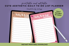 4 Cute Aesthetic Daily To-Do List Planner Templates | Canva Product Image 2