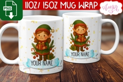 Custom Christmas mug wrap PNG, Christmas elf mug PNG Product Image 3