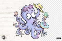 Whimsical Summer Octopus Clipart Product Image 1