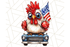 Patriotic Chicken Clipart Png, Funny 4th of July PNG Graphic Product Image 5