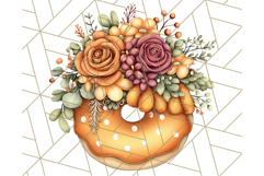 Fall Donut Clipart PNG, Autumn Donuts With Pumpkins Product Image 5